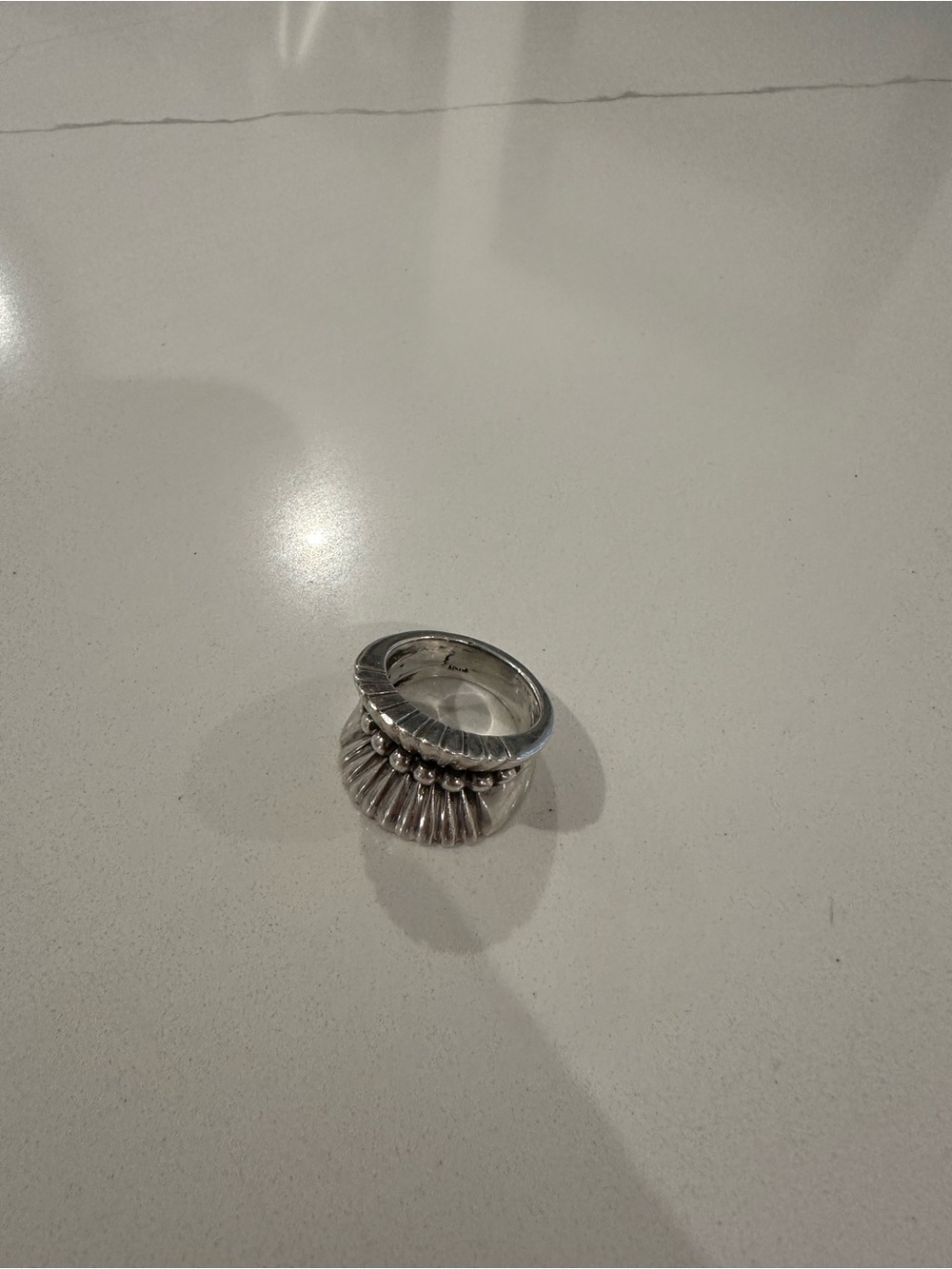 Sterling Silver Sculpted Band Ring - Silver